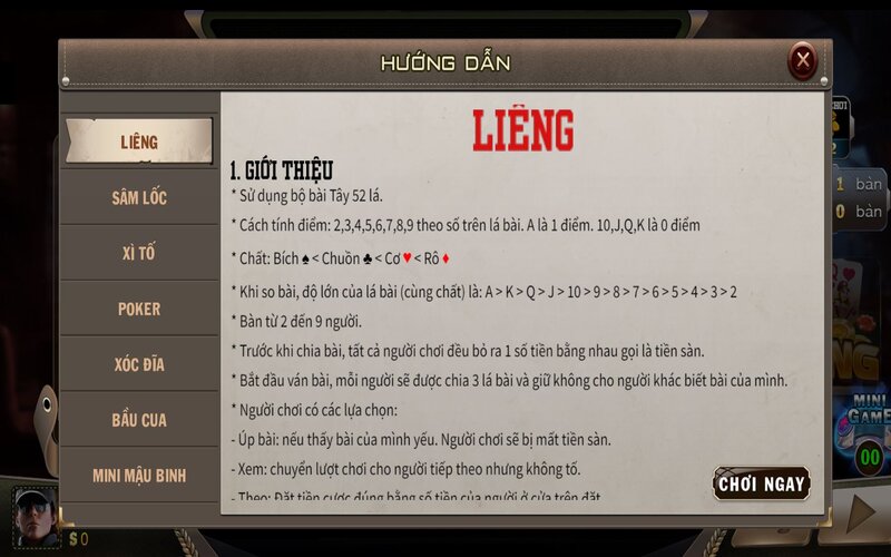 Chi tiết luật chơi game bài Liêng tại 789BET